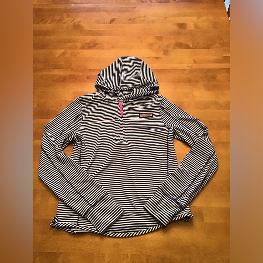 Vineyard Vines girls Navy and White Striped Shep Shirt